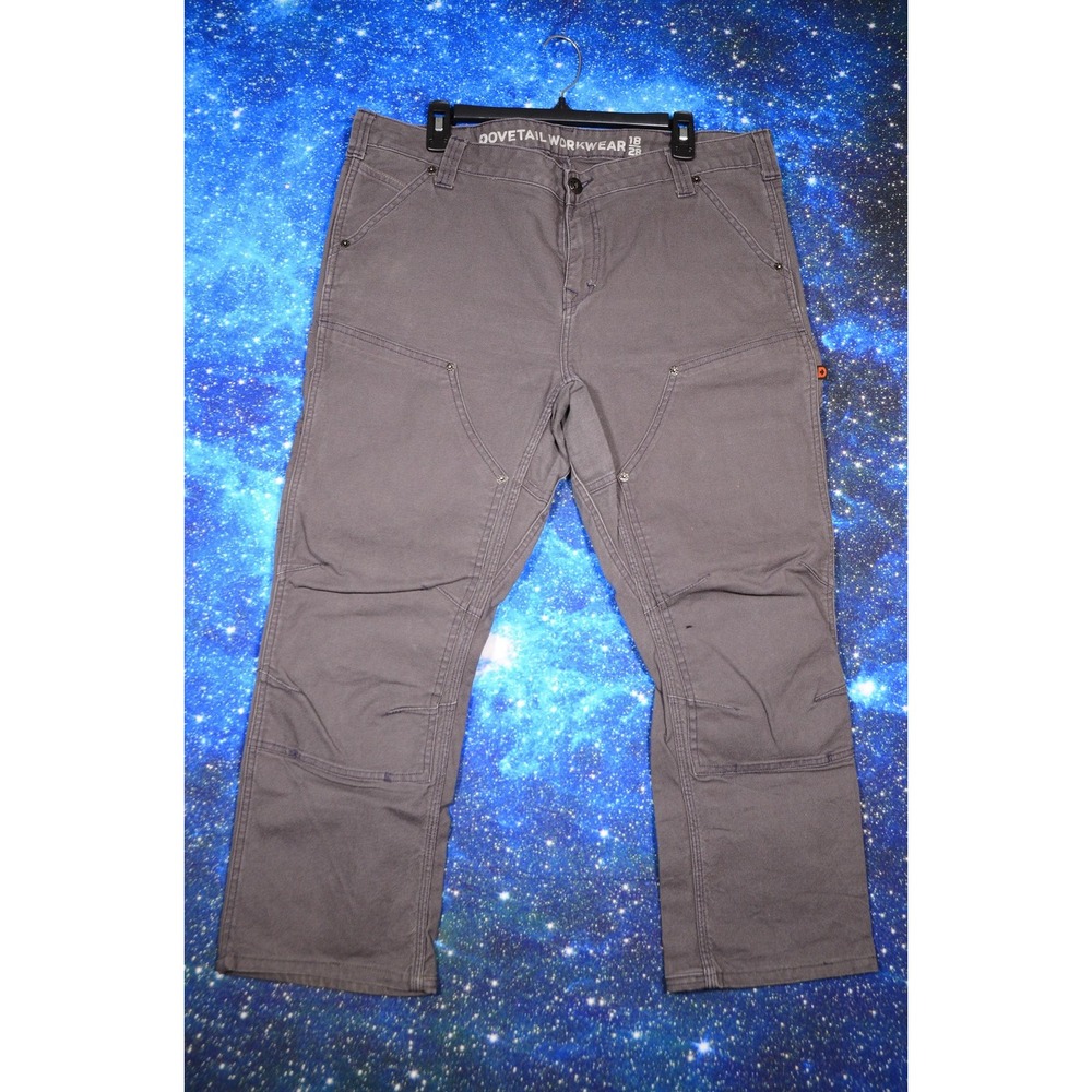 Dovetail Workwear Pants Womens 18x28 Gray Utility Double Knee Cargo‎ Work